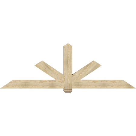 Ekena Millwork Kennewick Rough Sawn Timber Gable Bracket, Douglas Fir, 96"W x 32"H x 6"D x 6"F, 8/12 Pitch GBW096X32X0606KEN00RDF